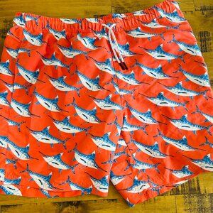 Swim Trunks, Coral, Marlins, Size L, Ocean & Coast